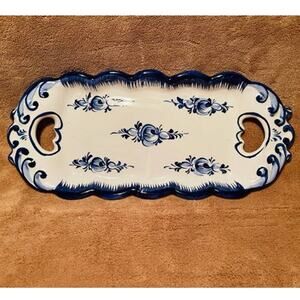 Vintage R.C & CAL Portugal Porcelain Vanity Dish, Hand Painted, Signed, Numbered